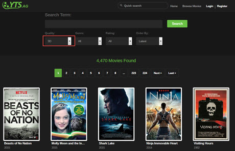 YTS 3D Movies Torrent Download Sites