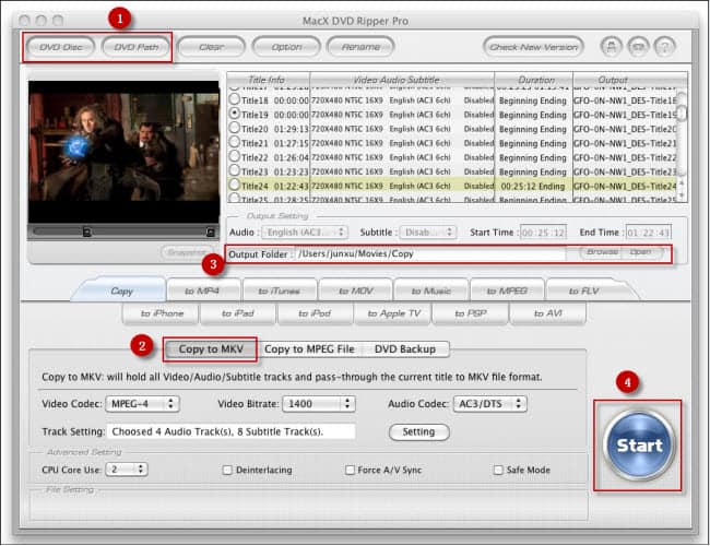 How to Rip DVD The Sorcerer's Apprentice to MKV on Mac
