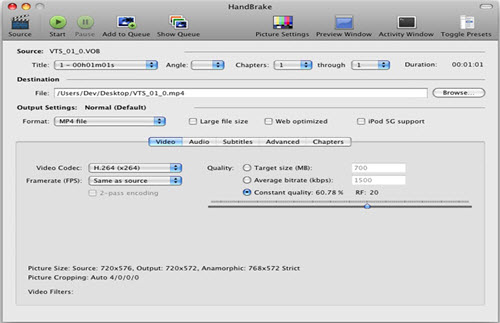 Open Source DVD Ripper Handbrake