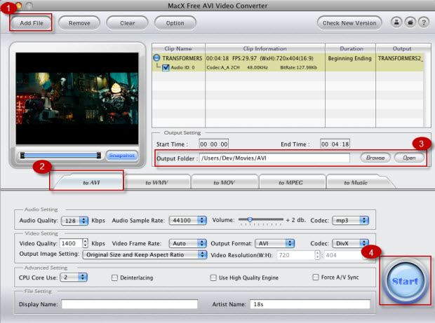 free download video converter mov to avi for mac