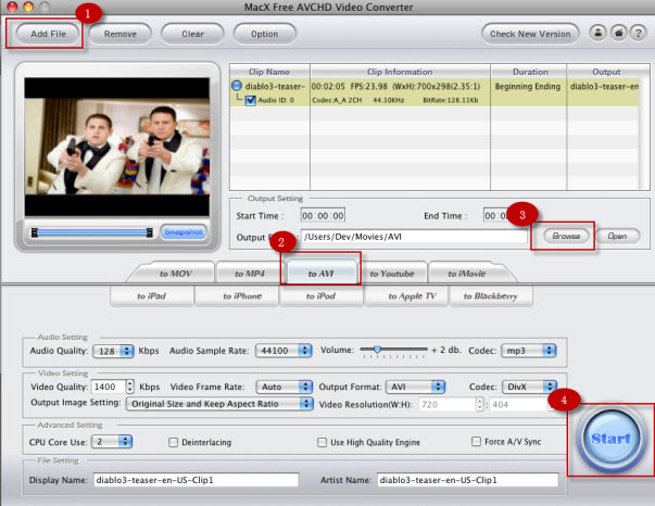 How to Free Convert AVCHD Video to AVI File with Fast Speed