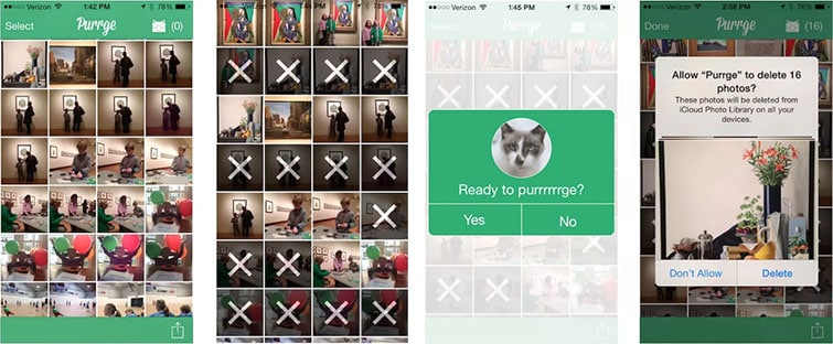 delete iPhone 8 photos with Purrge