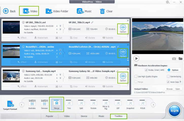 VideoProc Choose and Set Effect