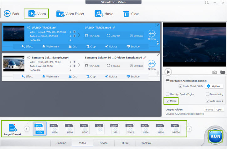 VideoProc Choose and Set Effect