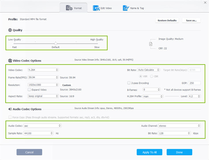 Adjust Parameters