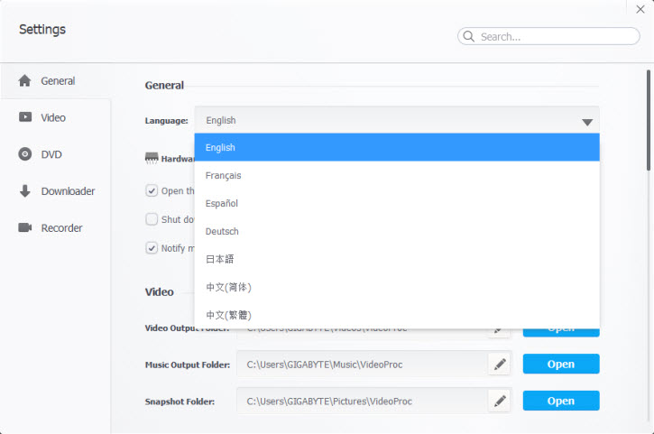 VideoProc Choose and Set Effect