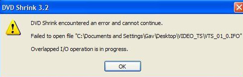 DVD Shrink I/O error