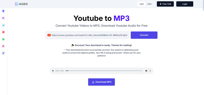 Online YouTube to MP3 downloader - AISEO