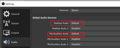 Mic/Auxiliary Audio