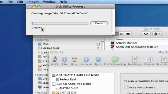 Copy dvd with Disk Utility