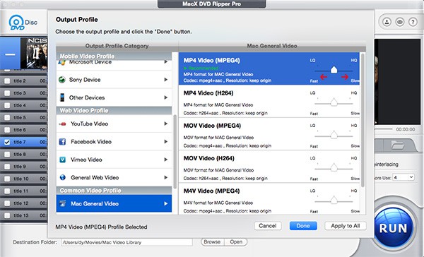 choose output format