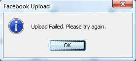 Facebook video upload failed