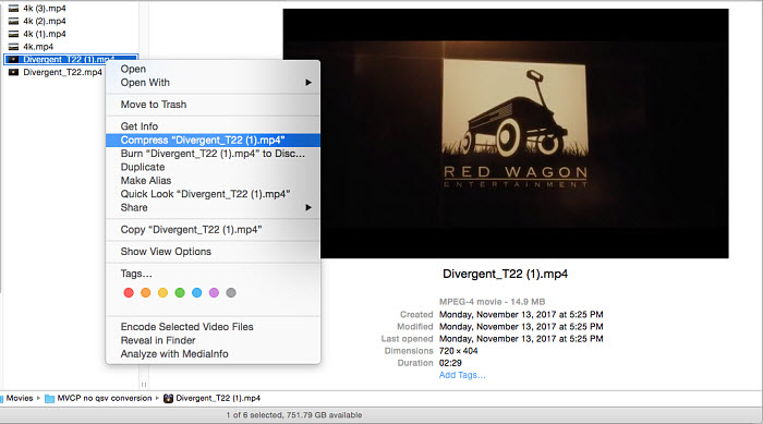 compress video file in mac