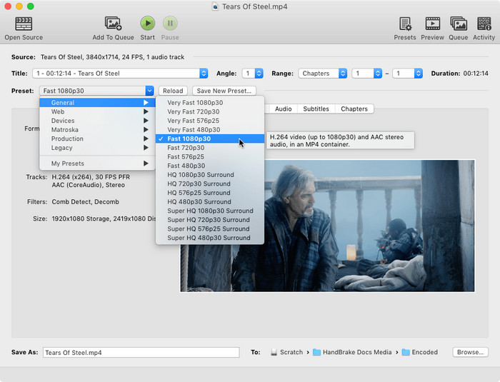 handbrake rip dvd presets