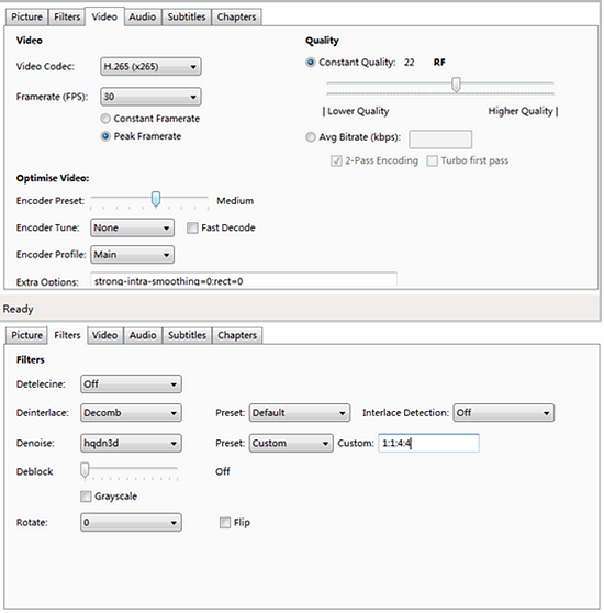 handbrake settings for plex roku