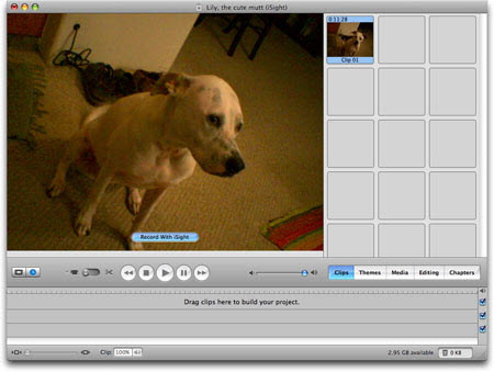 record video imovie external camera