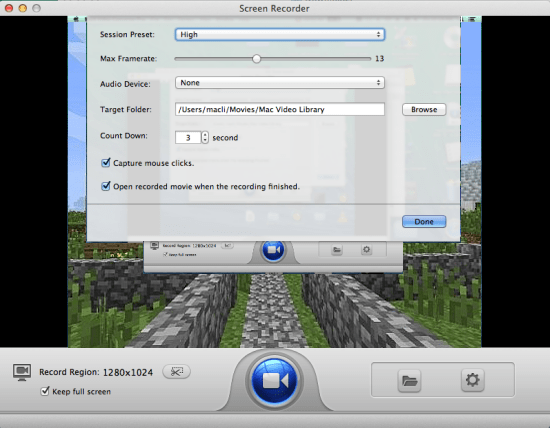 minecraft screen recorders for mac