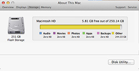 mac says not enough disk space but there is
