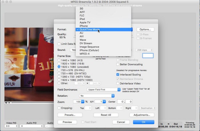 convert to prores 422 mpeg streamclip