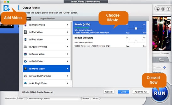 how to convert imovie to mp4 to p