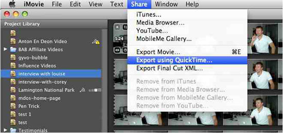 converting imovie to mp4