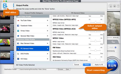 convert MP4 to MPG/MPEG