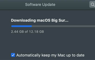 macos big sur update stuck